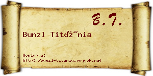 Bunzl Titánia névjegykártya